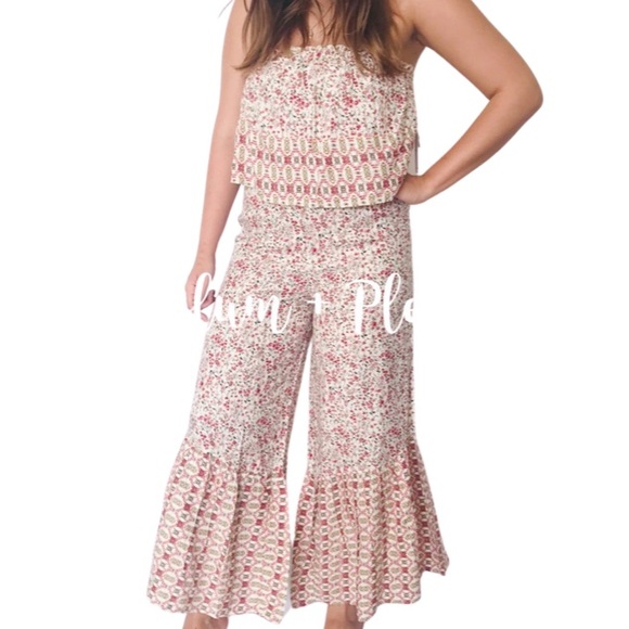 Japna | Floral Strapless Crop Jumpsuit | XS - Picture 3 of 13